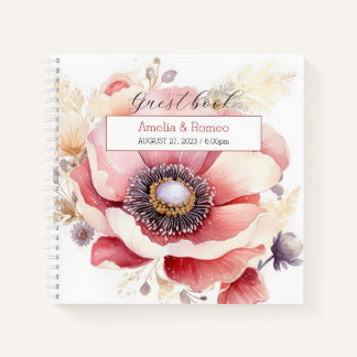Carnet de mariée élégante aux fleurs
