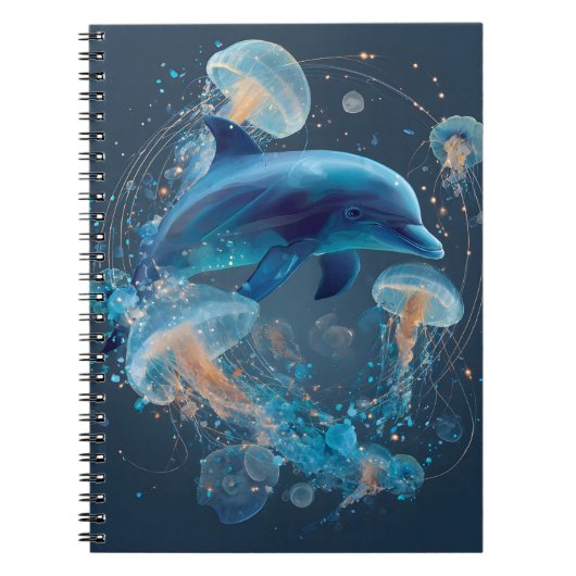 Carnet de méduse bleu brillant (Devant)