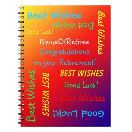 Carnet de mémoire de retraite, Arc-en-ciel vif (Devant)