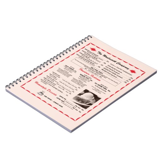 Carnet de menu de Woolworth (Côté gauche)