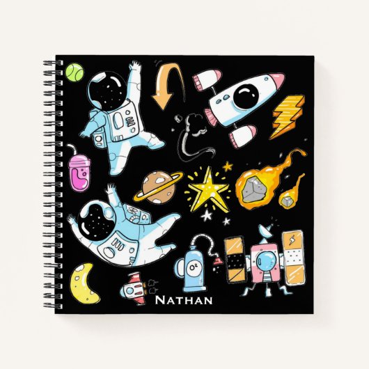 Carnet De mignons astronautes dans les Doodles spatiaux E (Devant)