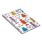 Carnet De mignons robots à doodle. Motif sans couture. Ch (Côté Droit)