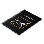 Carnet de monogramme à huile d'or pour l'école ou (Côté gauche)