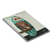 Carnet de monogramme de hibou de neige (Côté Droit)