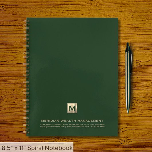Carnet de monogramme d'or foncé personnalisé