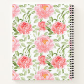 Carnet de monogramme floral Motif de pivoine d'aqu (Dos)
