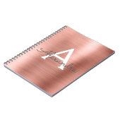 Carnet de monogramme métallique rose Gold Foil (Côté gauche)