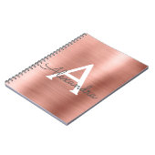 Carnet de monogramme métallique rose Gold Foil (Côté gauche)