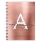 Carnet de monogramme métallique rose Gold Foil (Devant)