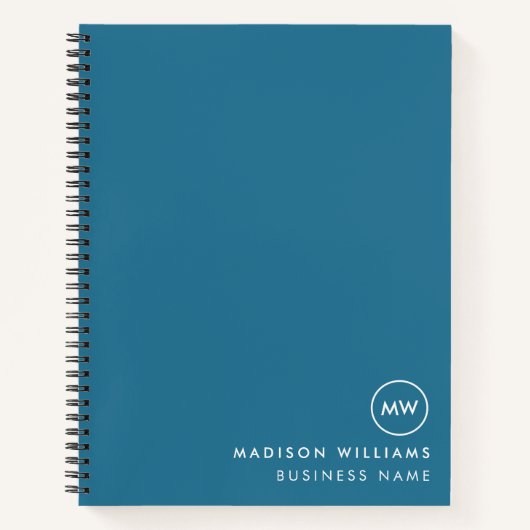 Carnet de monogramme minimal du client (Devant)