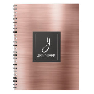 Carnet de monogramme rose Gold Foil