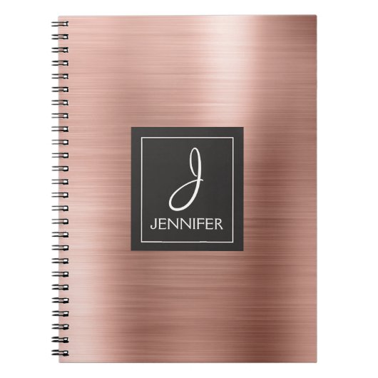 Carnet de monogramme rose Gold Foil (Devant)