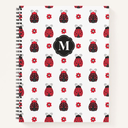 Carnet de monogramme rouge miette (Devant)