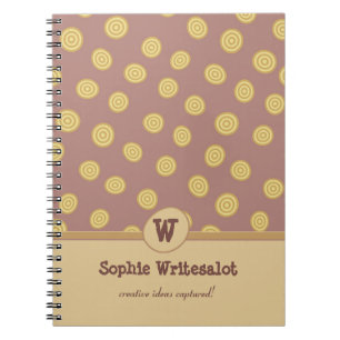 Carnet de monogramme Whimsical Tan et Taupe person