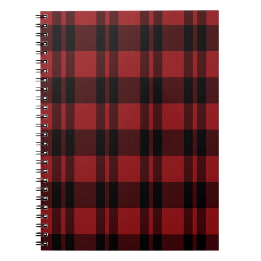 Carnet de Motif de chèque noir et rouge (Devant)