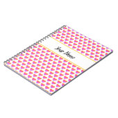 Carnet de Motif de coeur de nom personnalisé (Côté gauche)