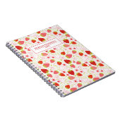 Carnet de Motif de fraise rouge personnalisé (Côté Droit)