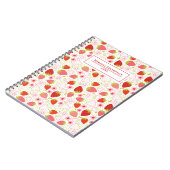 Carnet de Motif de fraise rouge personnalisé (Côté gauche)