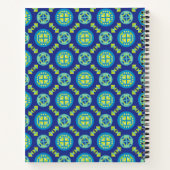 Carnet de Motif géométrique Monogramme bleu vert (Dos)