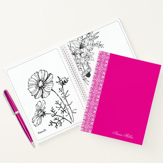 Carnet de Motif vectoriel blanc Nom personnalisé