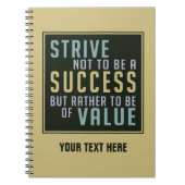 Carnet de motivation de succès et de valeur (Devant)