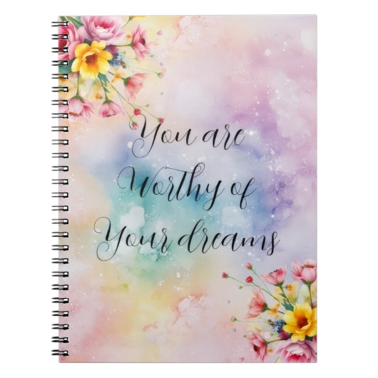 Carnet de Motivation Floral | Pastel Esthétique (Devant)