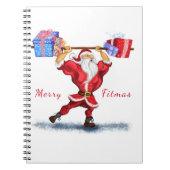 Carnet de Noël Bodybuilder Père Noël avec cadeaux (Devant)