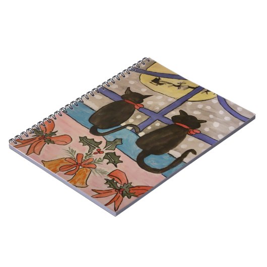 Carnet de Noël de chat noir (Côté gauche)