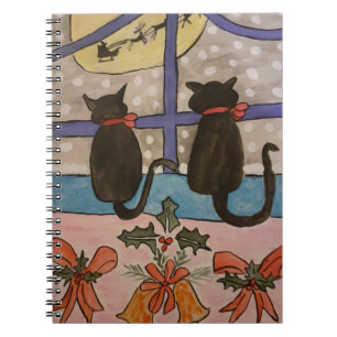 Carnet de Noël de chat noir