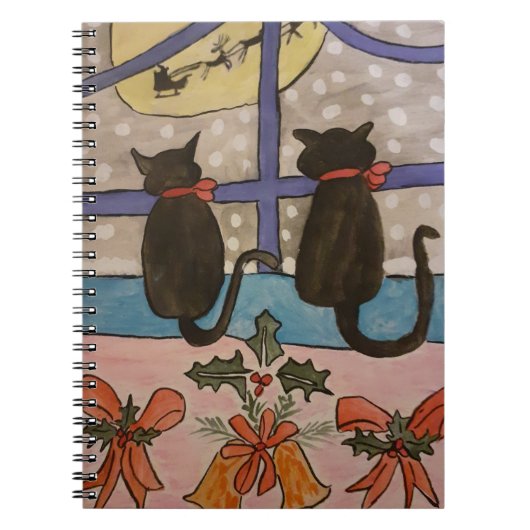 Carnet de Noël de chat noir (Devant)