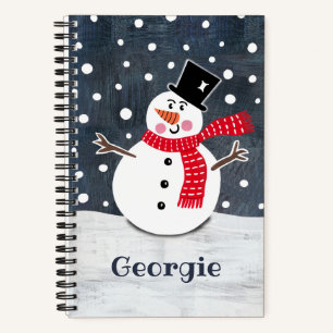 Carnet de Noël personnalisé de bonhomme de neige