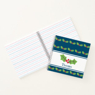 Carnet de Noël personnalisé Holly & Berries