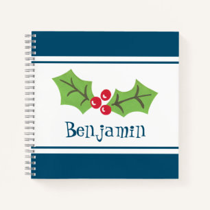 Carnet de Noël personnalisé Holly & Berries