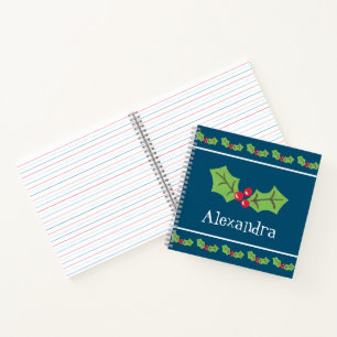Carnet de Noël personnalisé Holly & Berries