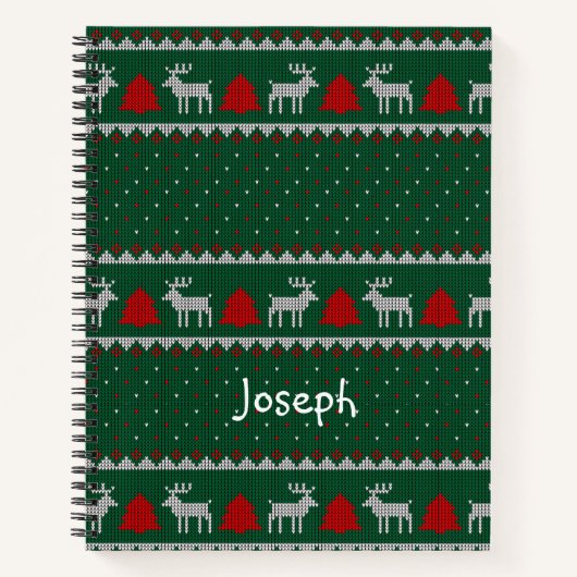 Carnet de Noël rouge et vert Arbre de Noël (Devant)