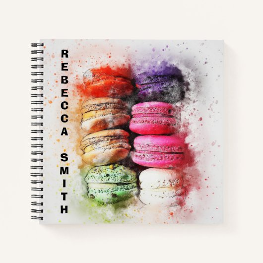 Carnet de nom de Macaron Abstrait moderne coloré (Devant)