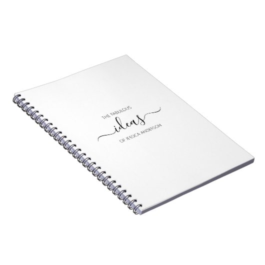 Carnet de nom de script blanc simple (Côté Droit)