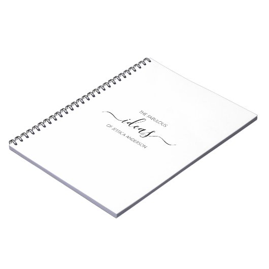 Carnet de nom de script blanc simple (Côté gauche)