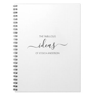Carnet de nom de script blanc simple