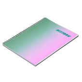 Carnet de nom et de sujet rose turquoise (Côté gauche)