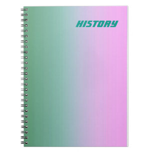 Carnet de nom et de sujet rose turquoise