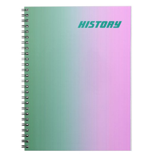 Carnet de nom et de sujet rose turquoise (Devant)