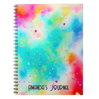 Carnet de nom personnalisé aquarelle