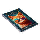 Carnet de nom personnalisé de chat orange (Côté Droit)