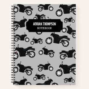 Carnet de nom personnalisé du Motif moto
