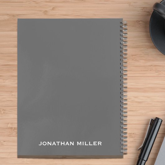 Carnet de nom personnalisé gris à gauche