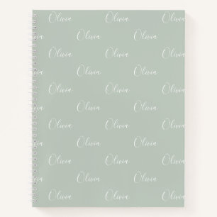 Carnet de nom personnalisé Sage Green