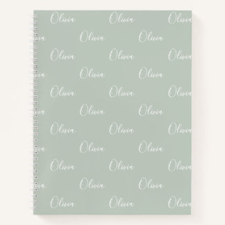 Carnet de nom personnalisé Sage Green