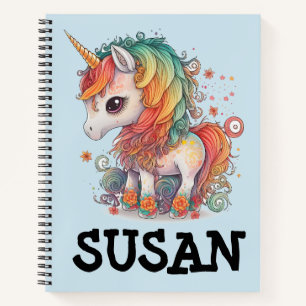 CARNET DE NOM PERSONNALISÉ UNICORN SPIRAL