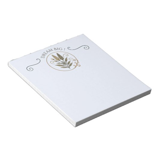Carnet de note, bloc-notes, Dream big. (Incliné)